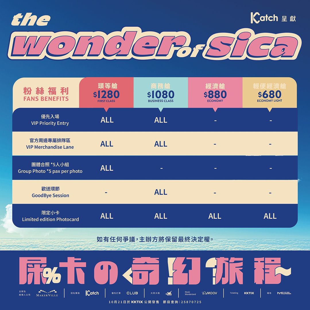 The Club 優先訂票—《Katch音樂娛樂平台呈獻：The Wonder of sica 屎卡の奇幻旅程》